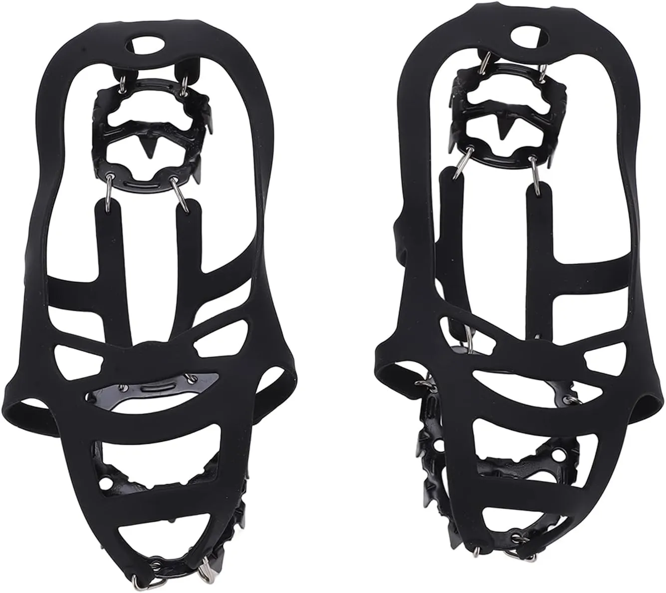1 Pair 18 Teeth Ice Shoe Grips, Walk Traction Cleat,Ice Traction Cleat,Winter Outdoor Anti Slip Crampons for Walking, Climbing and Hiking