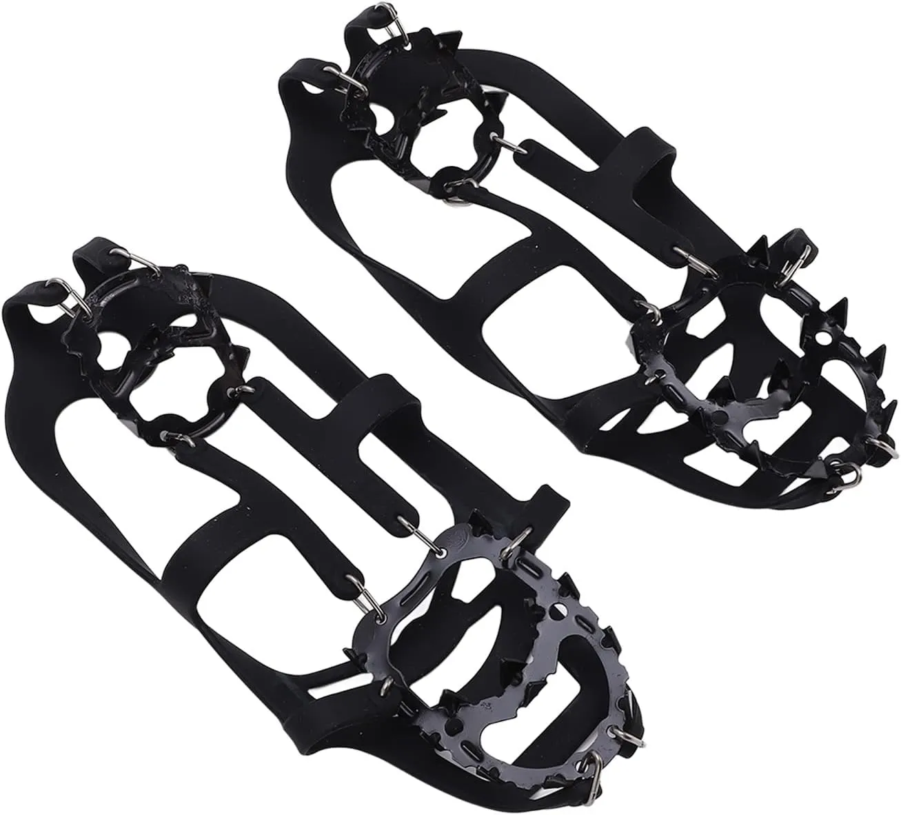 1 Pair 18 Teeth Ice Shoe Grips, Walk Traction Cleat,Ice Traction Cleat,Winter Outdoor Anti Slip Crampons for Walking, Climbing and Hiking