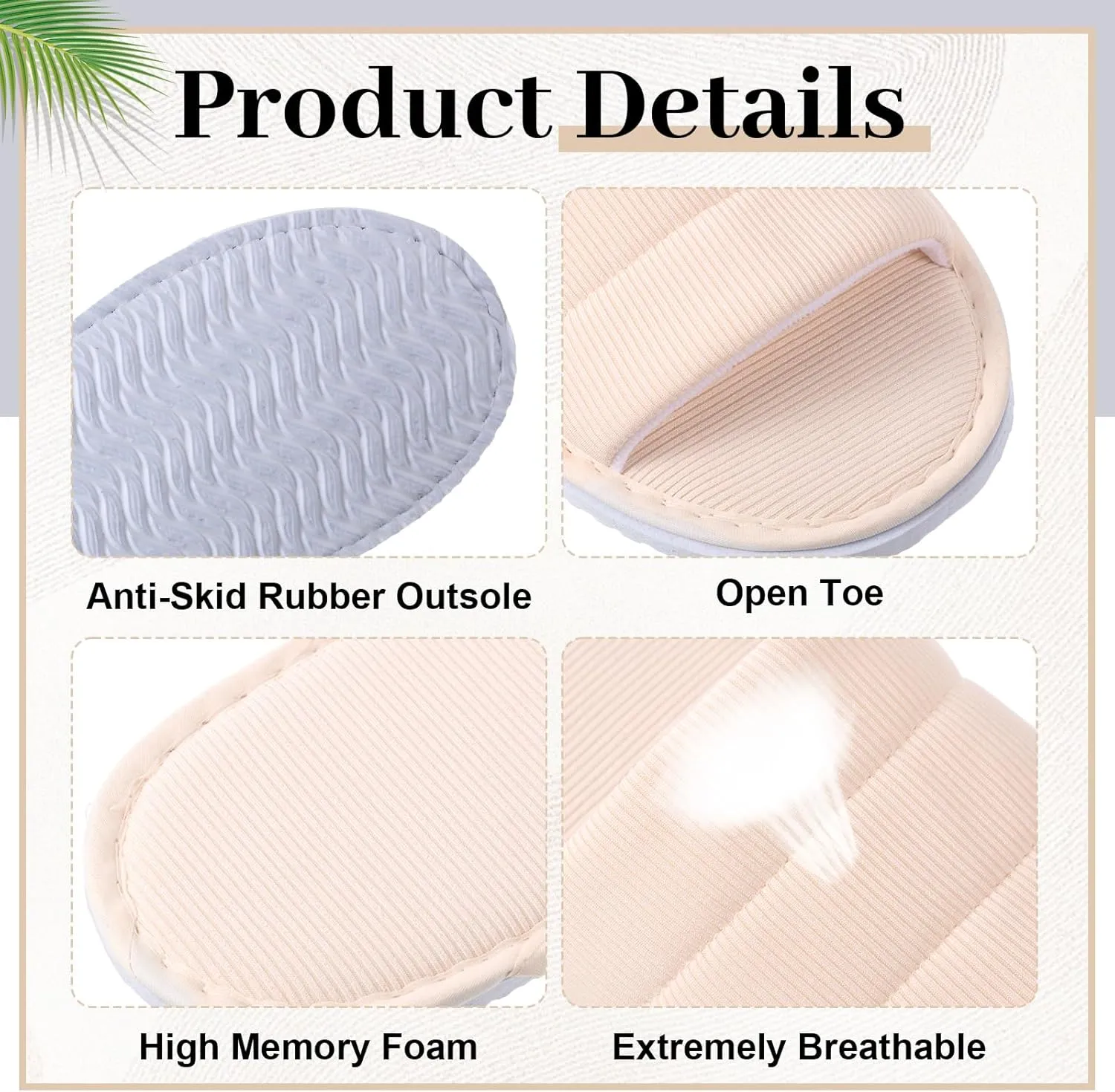 12 Pairs Disposable Slippers Hotel Guests Bulk Slipper Pack Non Slip Spa Women Men Wedding Comfort