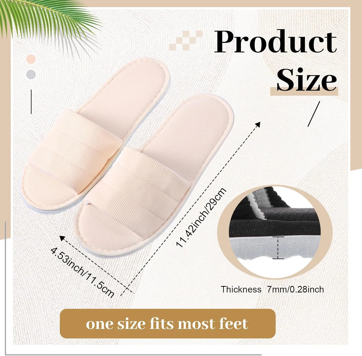 12 Pairs Disposable Slippers Hotel Guests Bulk Slipper Pack Non Slip Spa Women Men Wedding Comfort