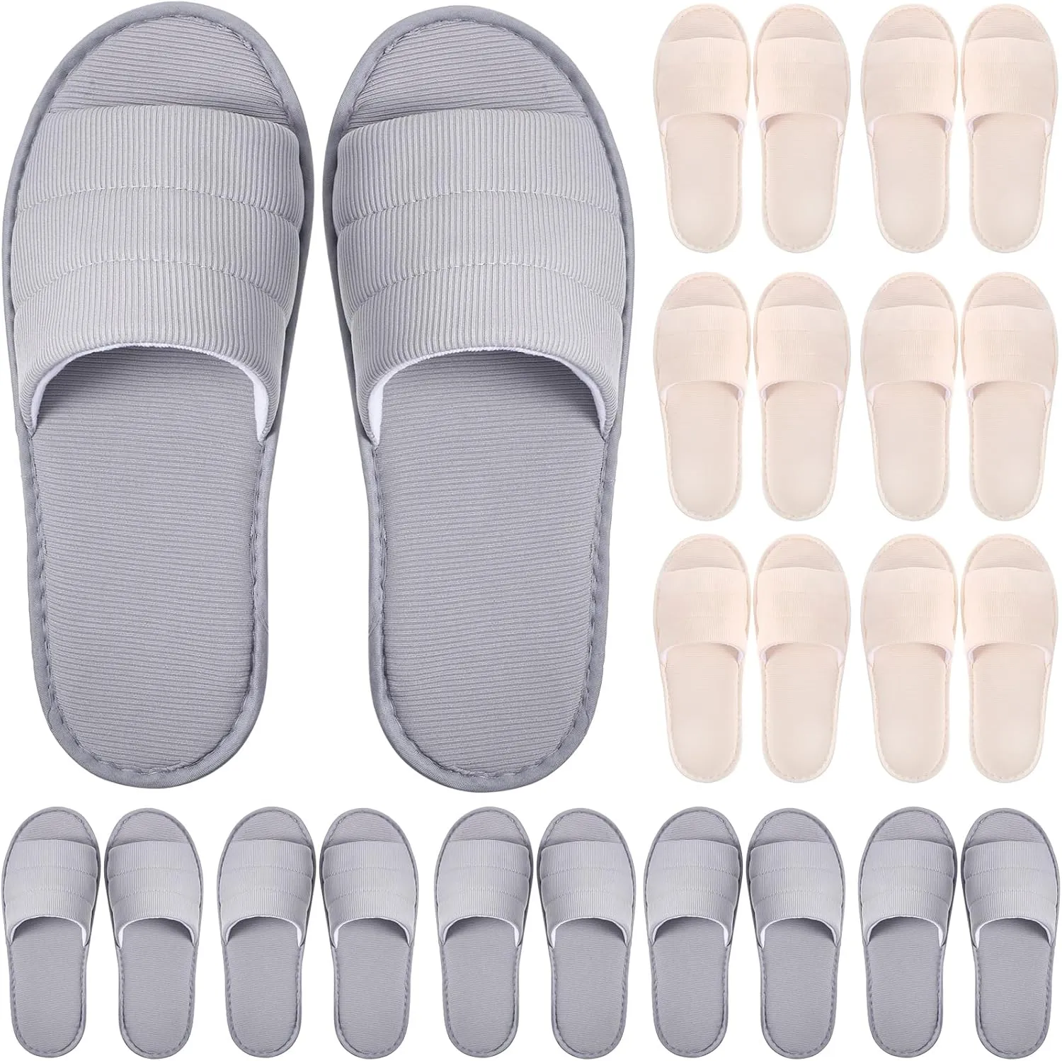 12 Pairs Disposable Slippers Hotel Guests Bulk Slipper Pack Non Slip Spa Women Men Wedding Comfort