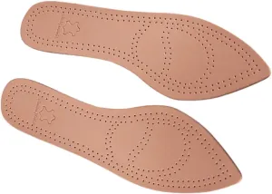 1Pair Pointed Cowhide Insoles for High Heels and Flat Shoes Breathable Shock Absorbing Design for Relief and Comfort