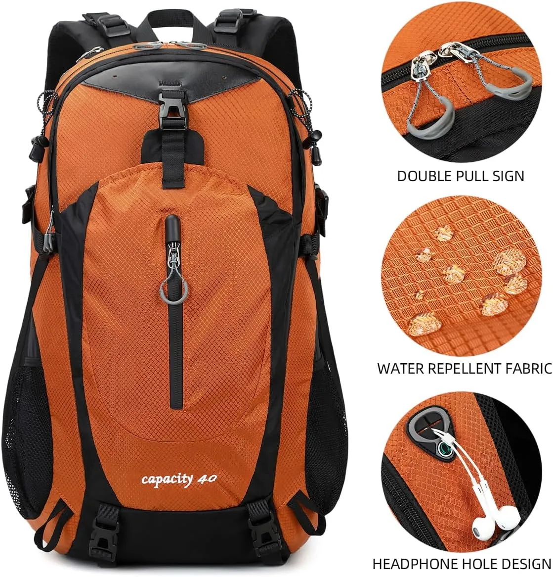 40L Waterproof Lightweight Hiking,Camping,Travel Backpack for Men Women