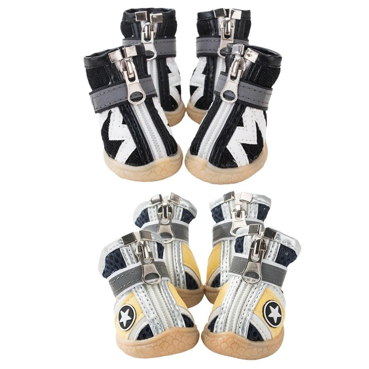 4PCS Breathable Soft Soled Dog Shoes for Small Dogs Four Seasons Pet Footwear