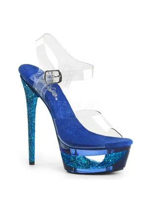 6 1/2" Heel, 1 3/4" Cut Out PF Ankle Strap Sandal