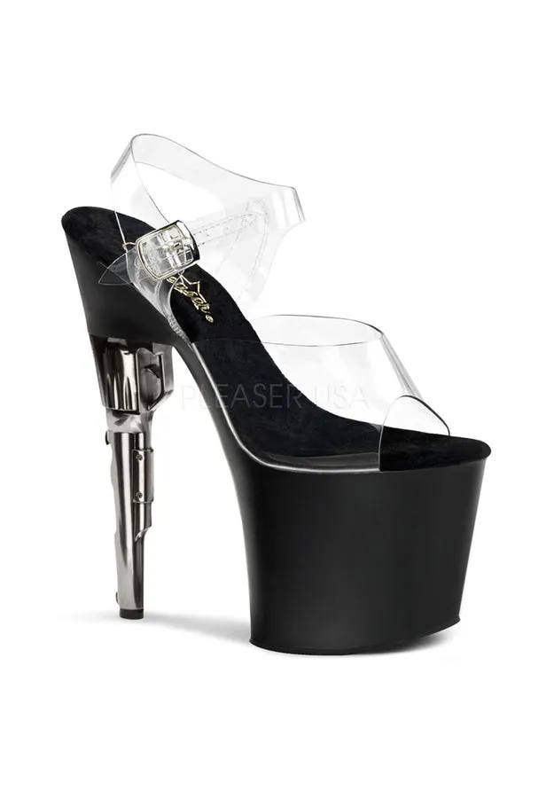 7 1/2" Gun Heel Ankle Strap Platform Sandal