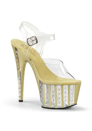 7" Heel, 2 3/4" RS Lined PF Ankle Strap Sandal
