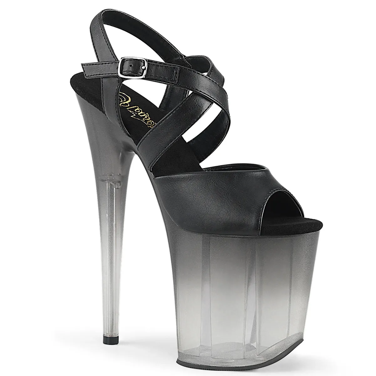 8 Inch Heel FLAMINGO-822T Black Pu Faded Black