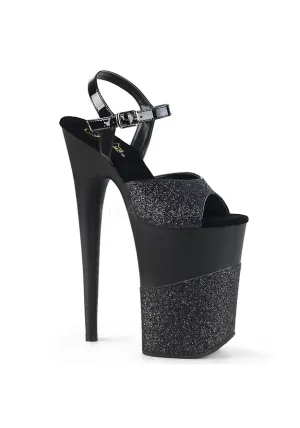 9" Heel, 5 1/4 PF Ankle Strap Sandal w/ Glitter Wrapped PF