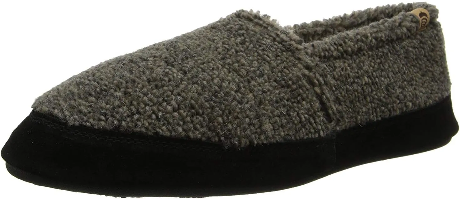 Acorn Men's Moc Slippers with Memory Foam Insole Suede Sidewall and Rubber Outsole (Tex/Polar)