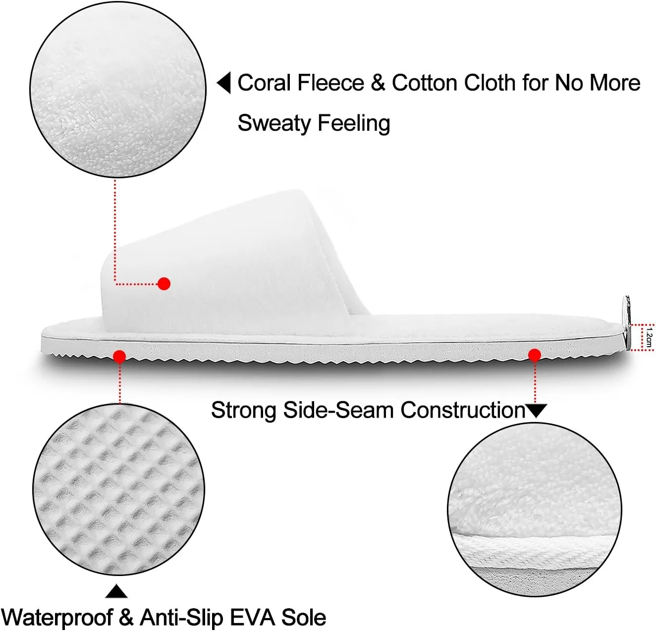 AhfuLife Spa Slippers - 5/10 Pairs of Disposable, Non-slip, Closed-Toe Guest Slippers for Bedroom, Wedding, Party, Travel