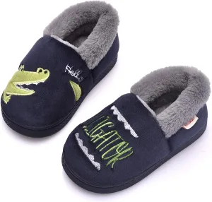 Ainikas Toddler Boys Girls Slippers Fluffy Little Kids House Slippers Warm Fur Cute Animal Home Slipper