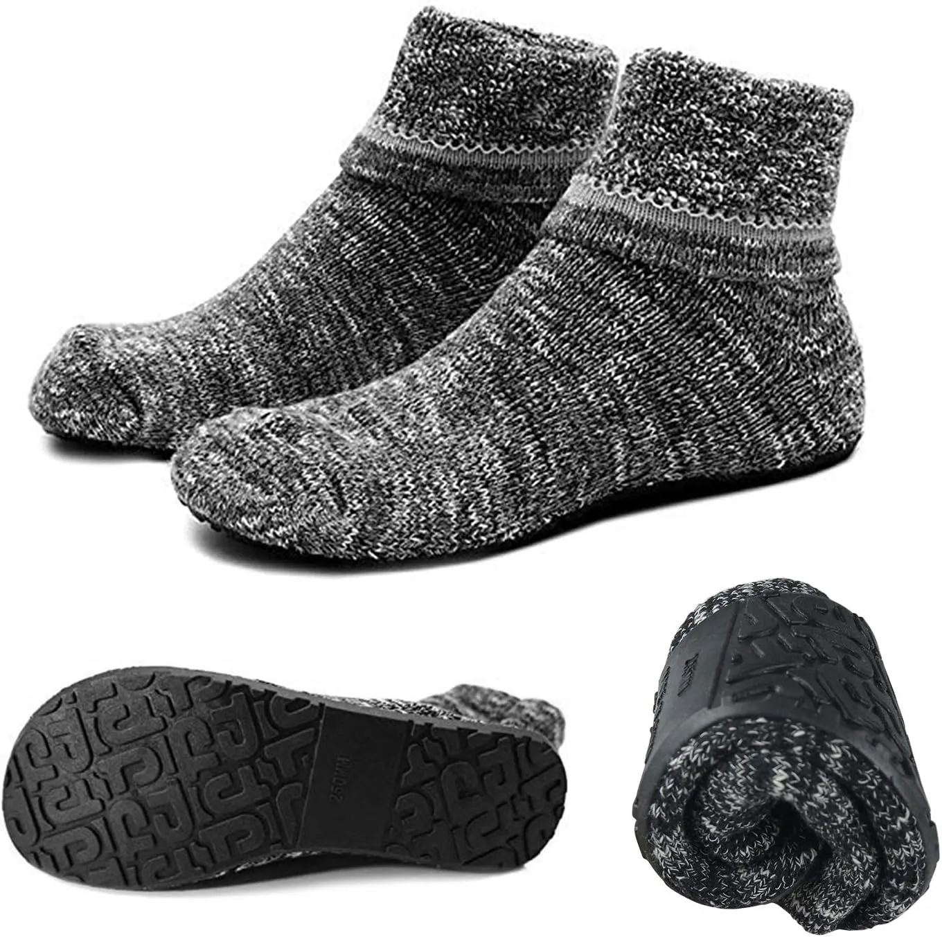 AIYUE Women Non-slip Fuzzy Slipper Socks with Waterproof Soles Rubber Bottom Grippers