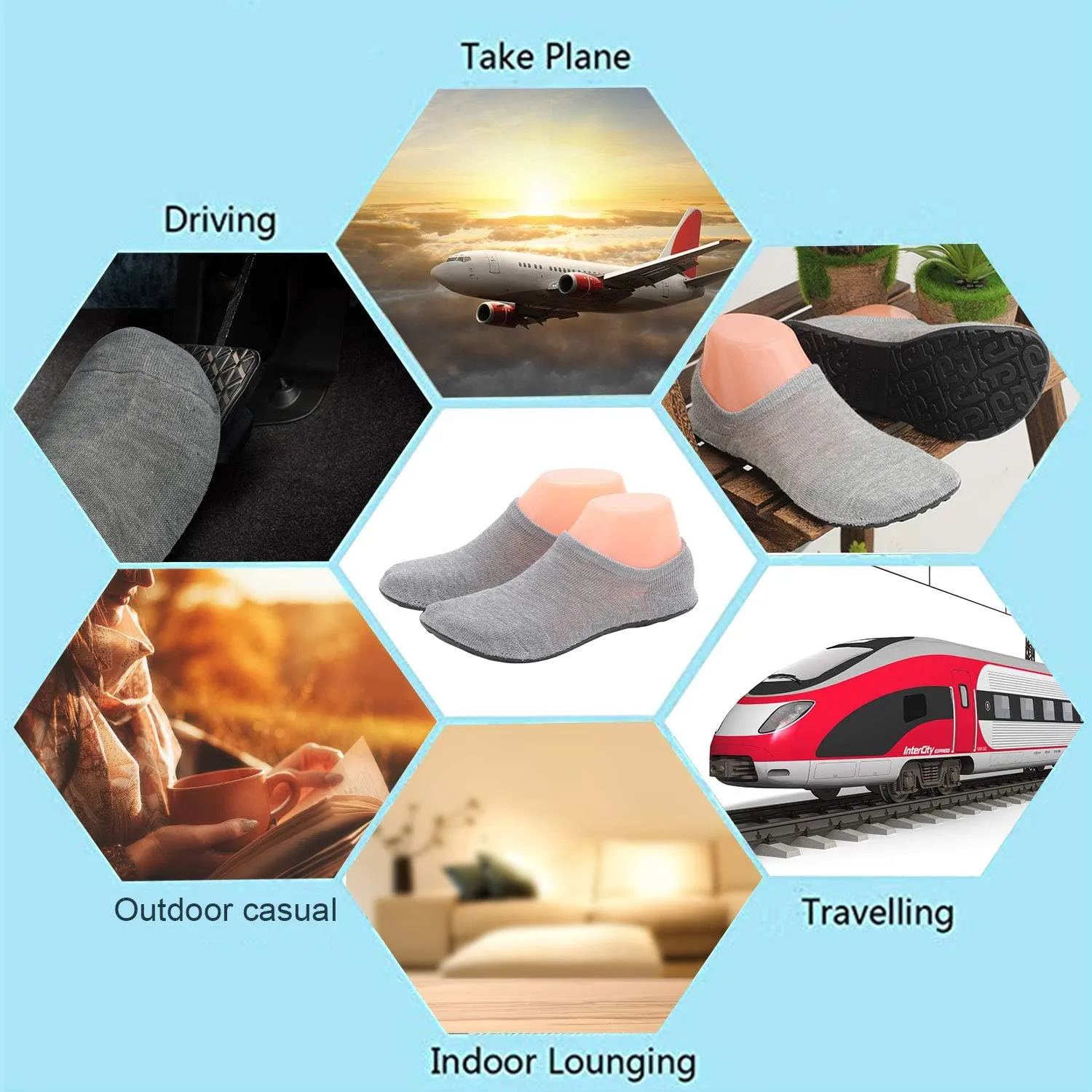 AIYUE Women Non-slip Fuzzy Slipper Socks with Waterproof Soles Rubber Bottom Grippers