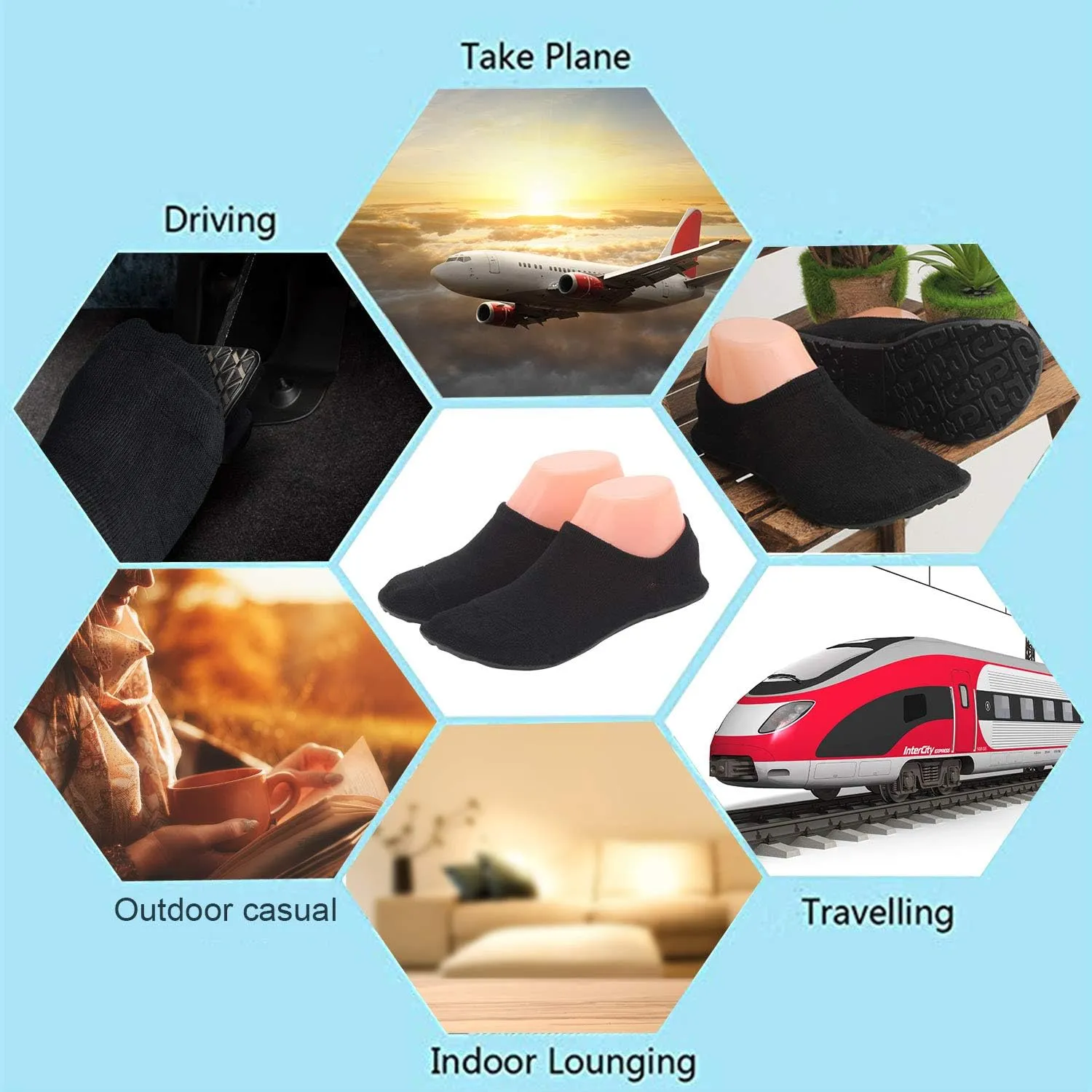 AIYUE Women Non-slip Fuzzy Slipper Socks with Waterproof Soles Rubber Bottom Grippers