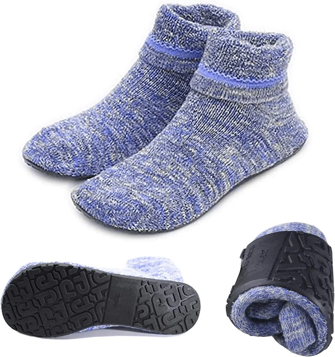 AIYUE Women Non-slip Fuzzy Slipper Socks with Waterproof Soles Rubber Bottom Grippers