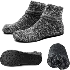 AIYUE Women Non-slip Fuzzy Slipper Socks with Waterproof Soles Rubber Bottom Grippers