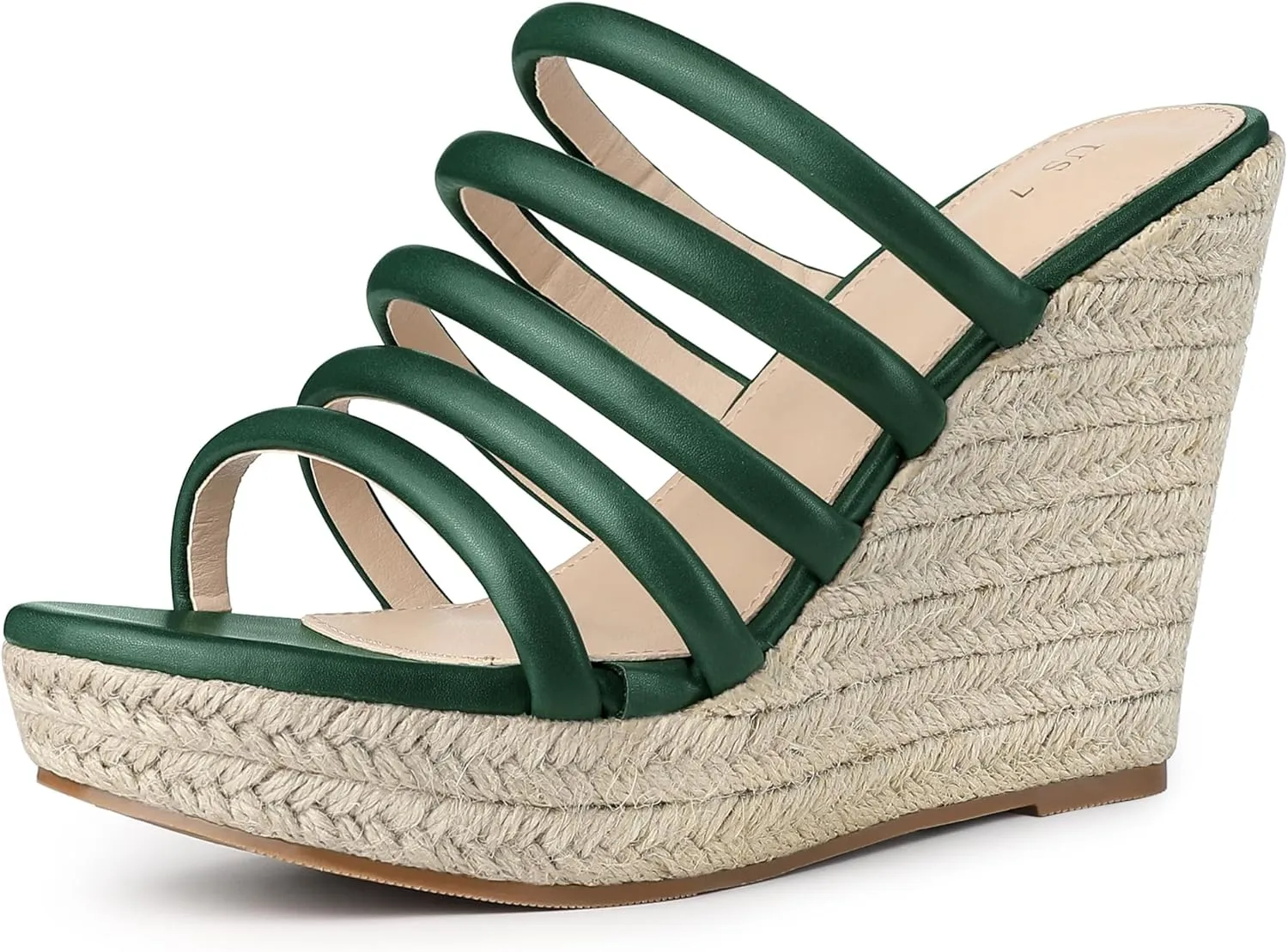 Allegra K Women's Platform Espadrille Wedge Strappy Straps Slides Wedges