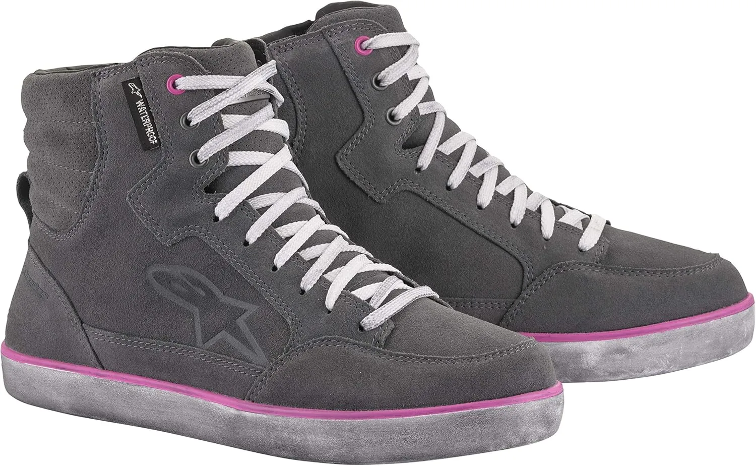 Alpinestars Women's Stella J-6 Waterproof Riding Shoes (6.5) (GREY/PINK)