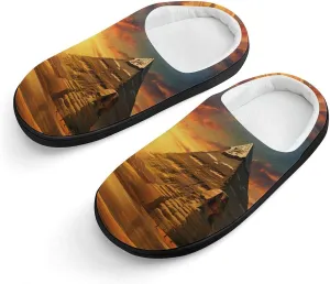Ancient Egypt Secrets Pyramid Sphinx Kids Slippers for Girls Boys Winter Warm Plush Slip On House Slippers for Indoor Outdoor