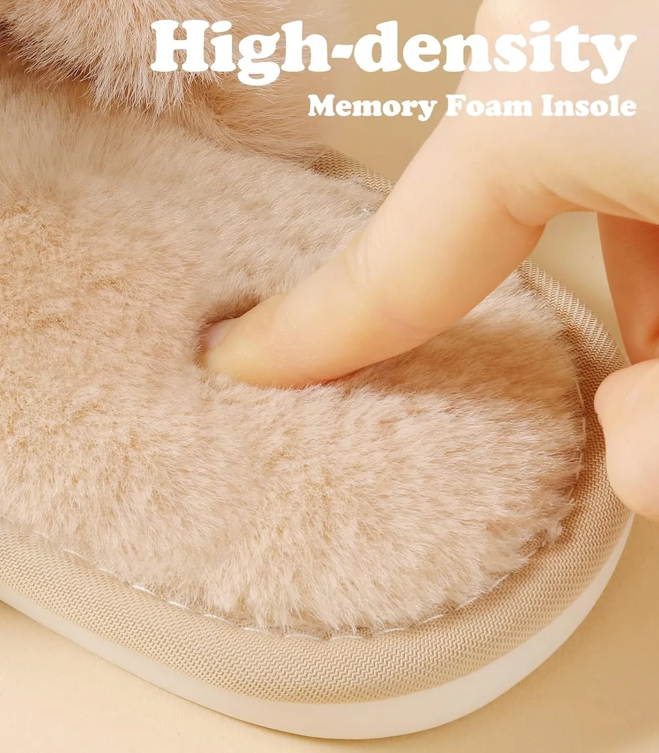 Ankis Womens Fuzzy Memory Foam Slippers Cross Band Cozy Plush Home Slippers Fluffy Furry Open Toe House Shoes Indoor Outdoor Slide Slipper