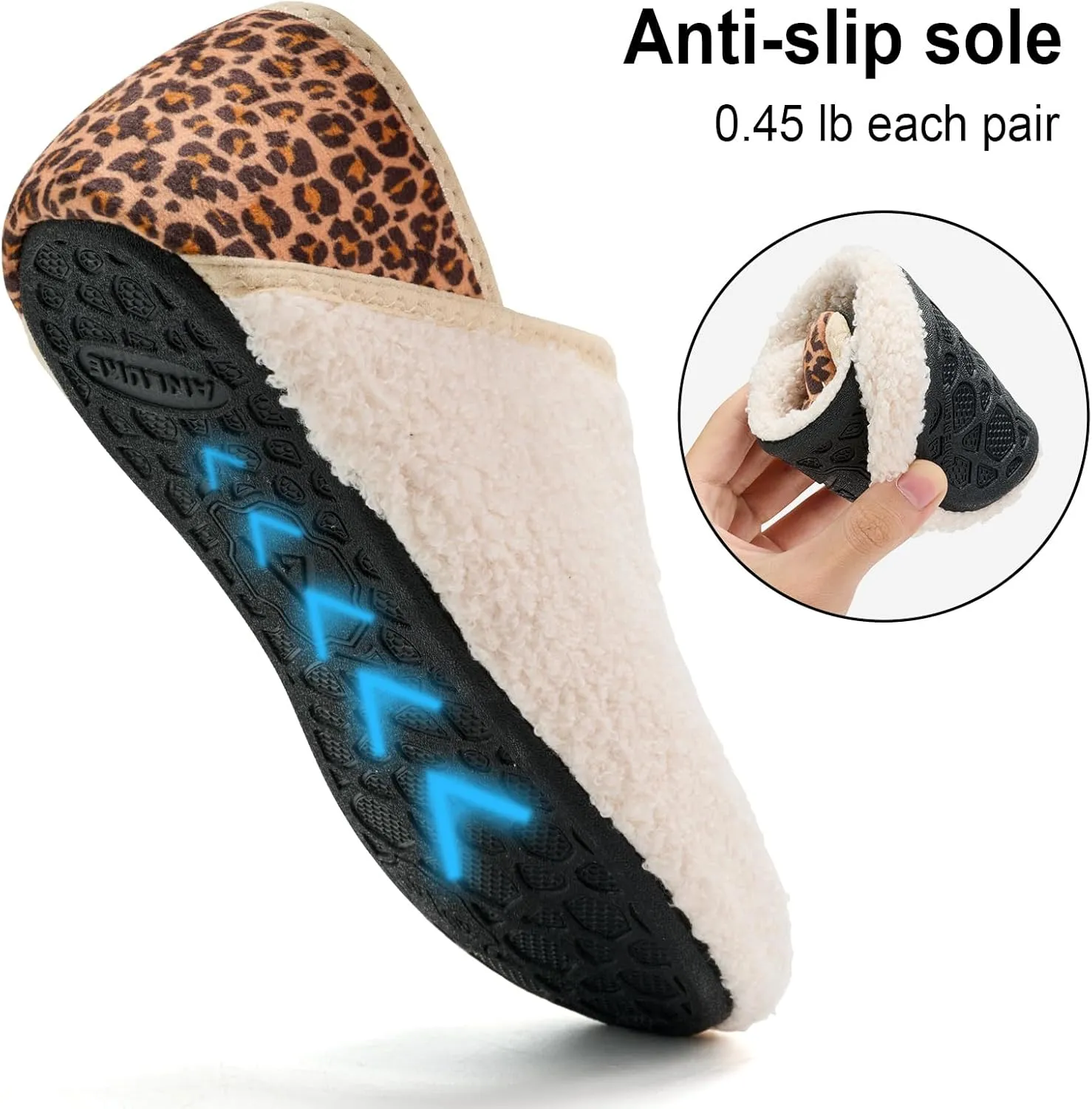 ANLUKE Slipper for Women Men Slipper Socks Fuzzy House Shoes Rubber Sole Slip On Soft-Lightweight Non Slip Indoor/Outdoor