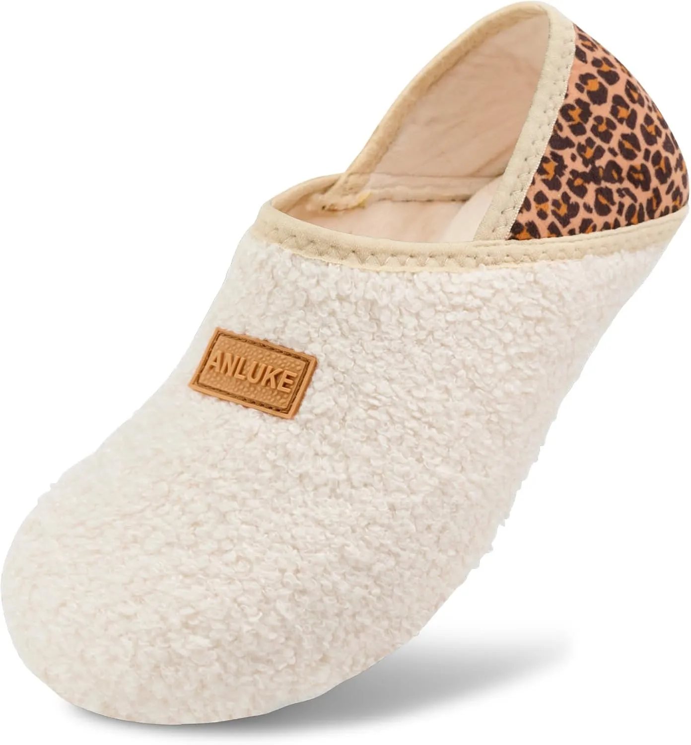 ANLUKE Slipper for Women Men Slipper Socks Fuzzy House Shoes Rubber Sole Slip On Soft-Lightweight Non Slip Indoor/Outdoor