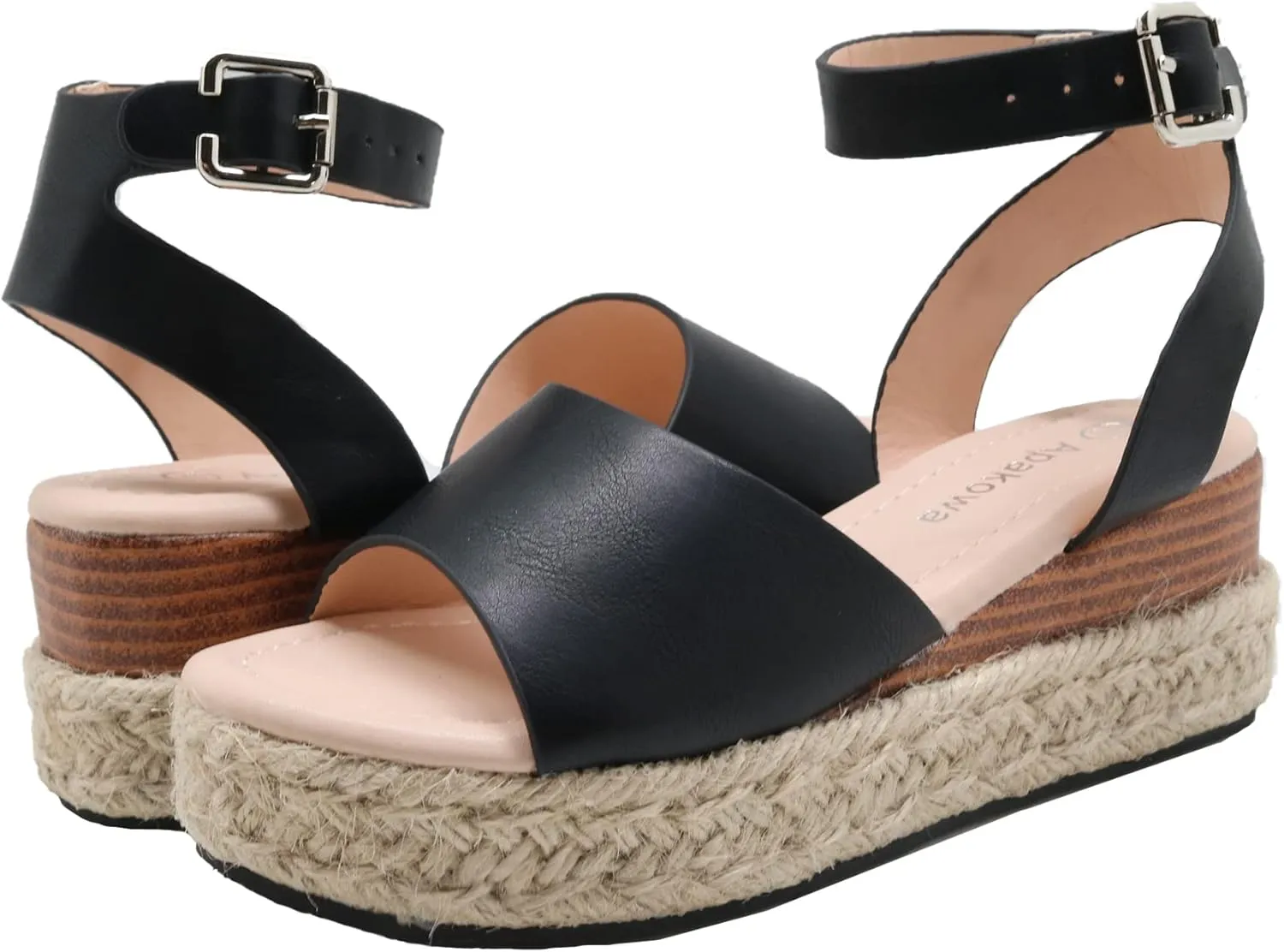 Apakowa Girls Sandals Flatform Wedge Open Toe Summer Sandals Shoes Little Big Kid Flower Girl Heels Dress Shoes (Little Kid/Big Kid)