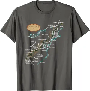 Appalachian Trail Hiking Map T-shirt T-Shirt