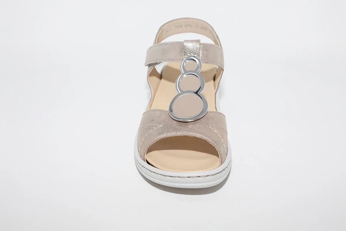 ARA - LOW WEDGE SANDAL - TAUPE METALLIC