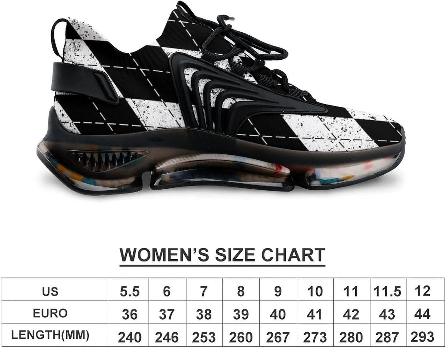 Argyle Plaid Preppy Style Lightweight Women's Sneakers Running Tennis Shoes Walking Sportswear Gym Travel for Men