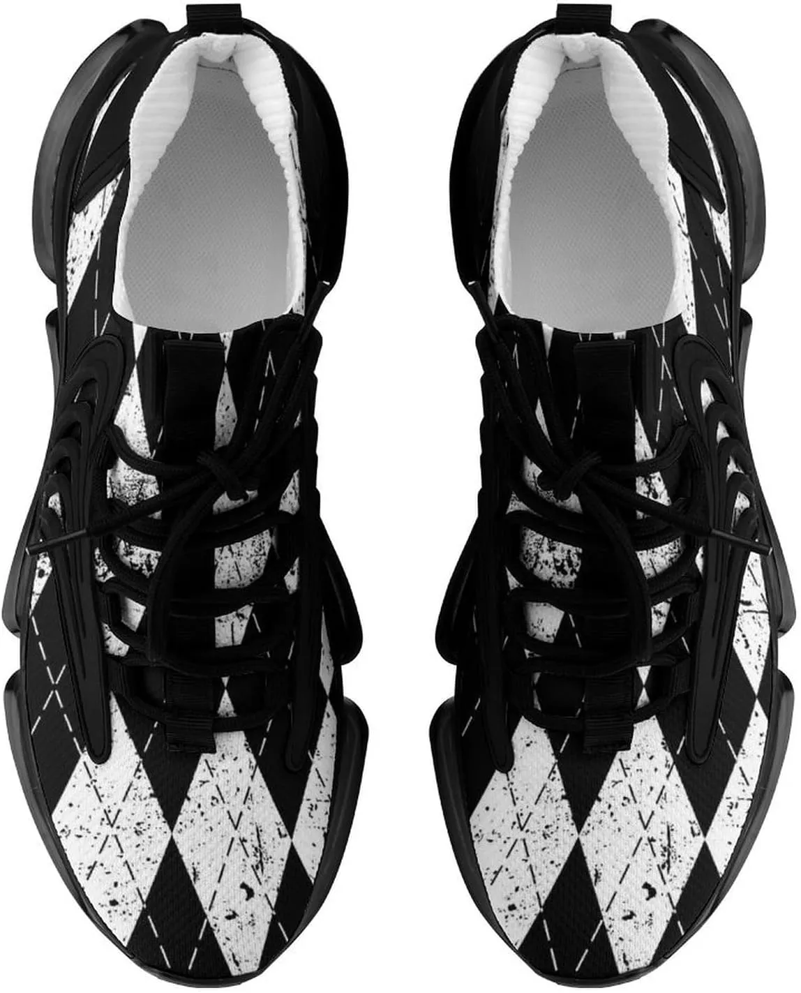 Argyle Plaid Preppy Style Lightweight Women's Sneakers Running Tennis Shoes Walking Sportswear Gym Travel for Men