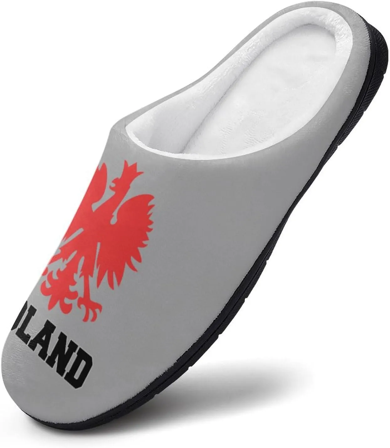 Awesome Eagle Crest Polish Flag Mens Slippers Winter Memory Foam Warm House Shoes Indoor/Outdoor