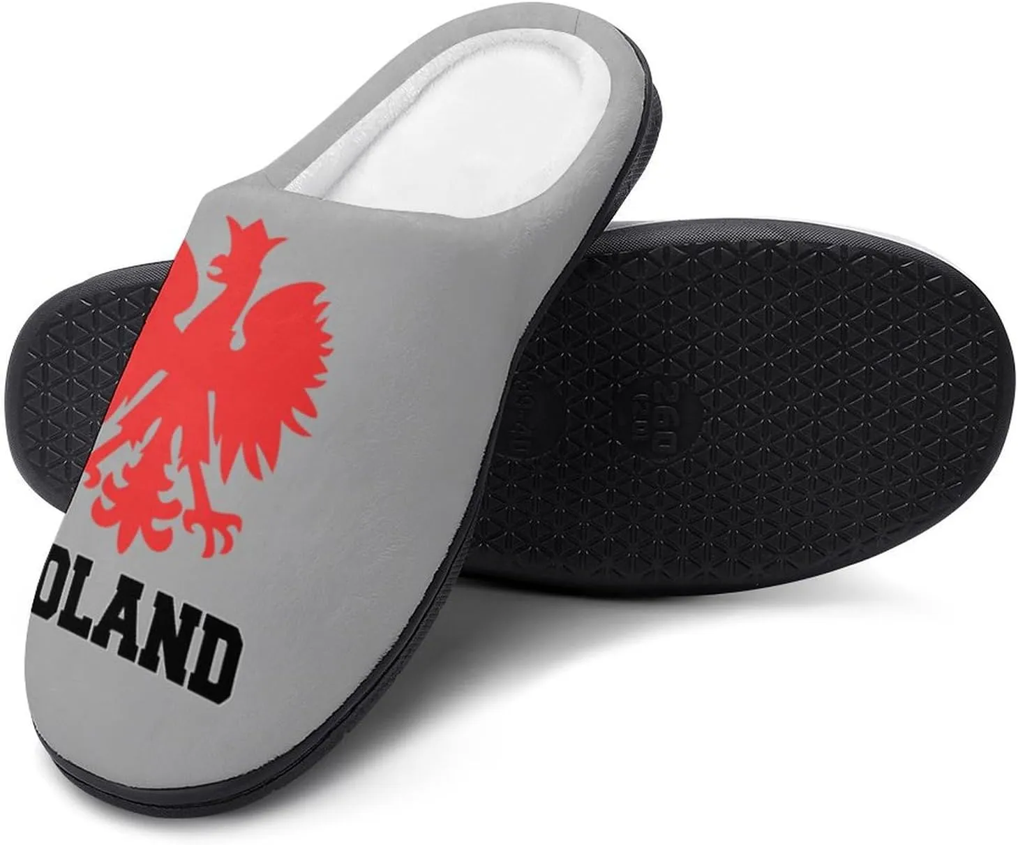 Awesome Eagle Crest Polish Flag Mens Slippers Winter Memory Foam Warm House Shoes Indoor/Outdoor