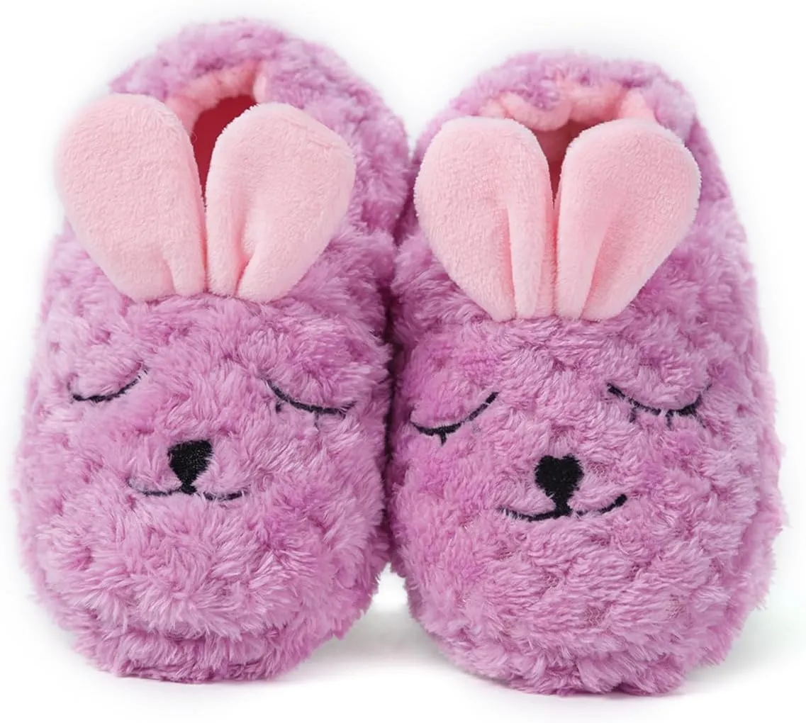 Baby Girls' House Slippers with Non-Slip Rubber