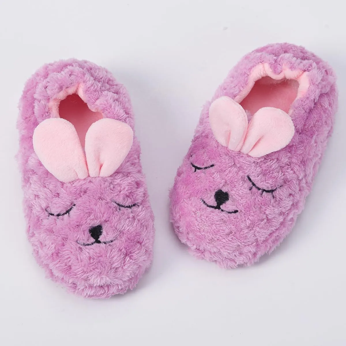 Baby Girls' House Slippers with Non-Slip Rubber