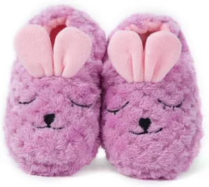 Baby Girls' House Slippers with Non-Slip Rubber
