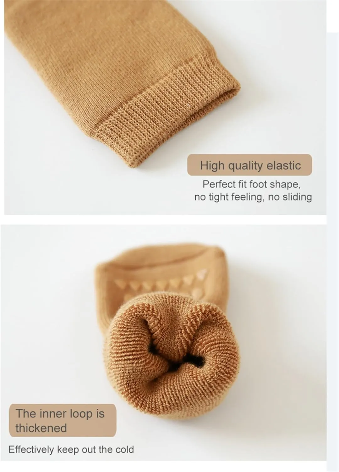 Baby Non Slip Grip Socks Toddler Knee High Anti Skid Crew Slipper Crawling Socks for Girls Boys Newborn