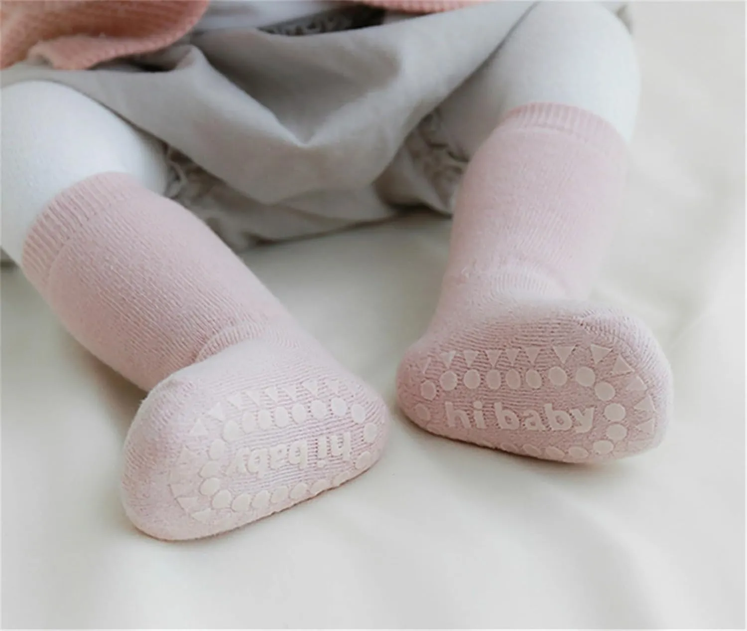 Baby Non Slip Grip Socks Toddler Knee High Anti Skid Crew Slipper Crawling Socks for Girls Boys Newborn