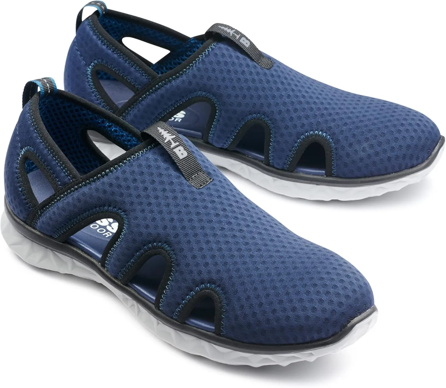 BASS OUTDOOR Men's Hex Vented Hiking Shoes – Traction-Sole Mesh Slip-ons
