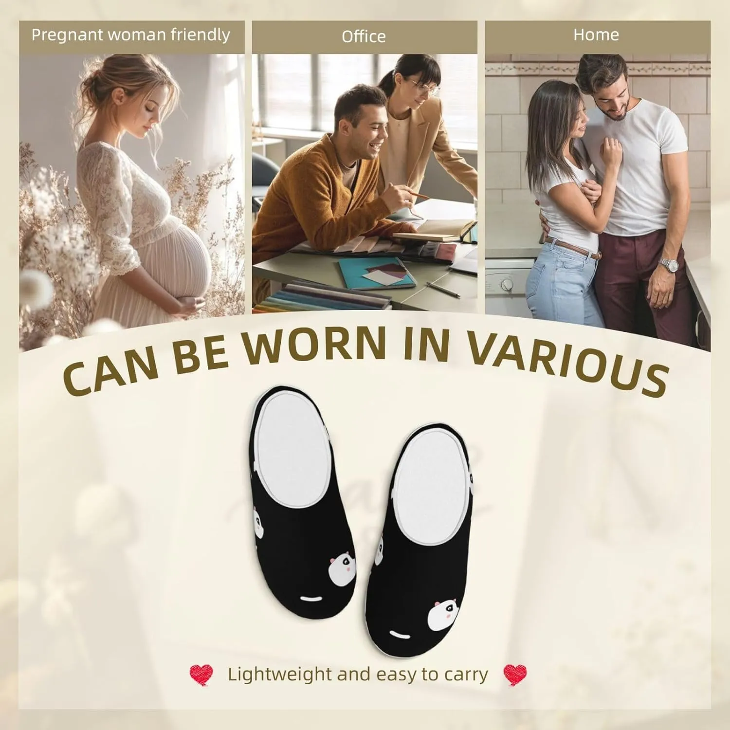 Be Calm Do Yoga Men's Women's Memory Foam Slippers Comfort Flannel Closed Toe House Shoes Indoor Scuff