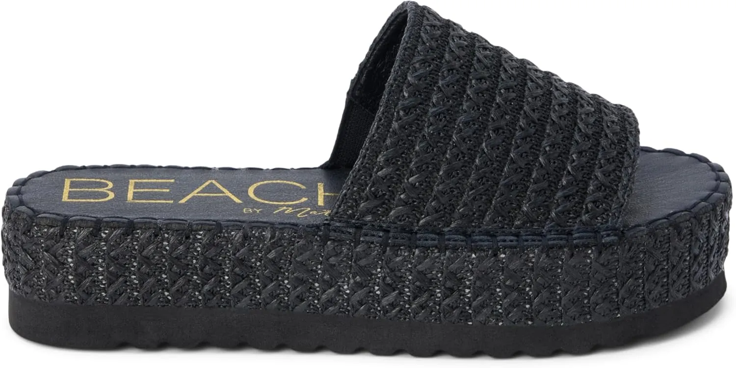 BEACH by Matisse Womens Del Mar Espadrille Platform Casual Sandals Casual Low Heel 1-2" - Black