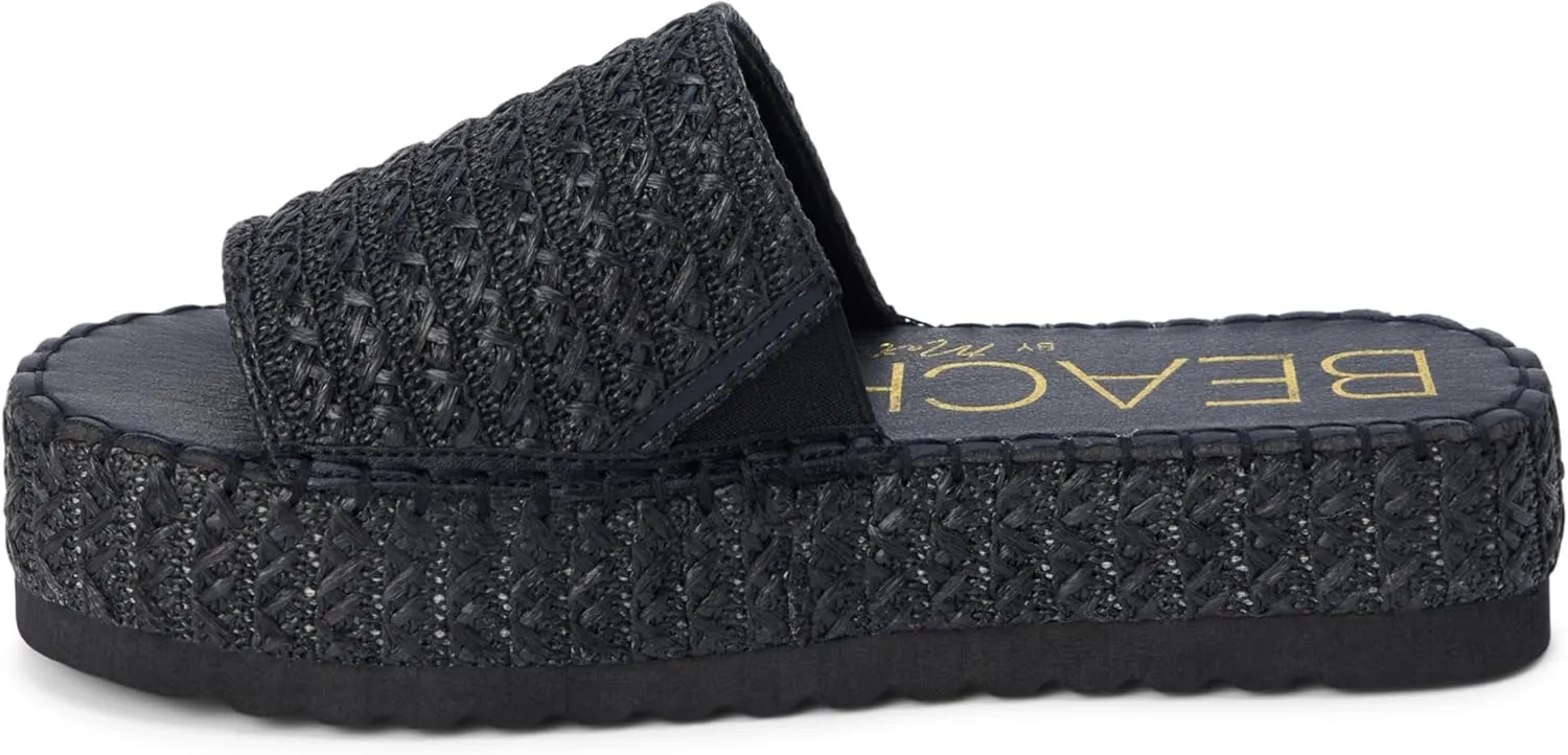 BEACH by Matisse Womens Del Mar Espadrille Platform Casual Sandals Casual Low Heel 1-2" - Black