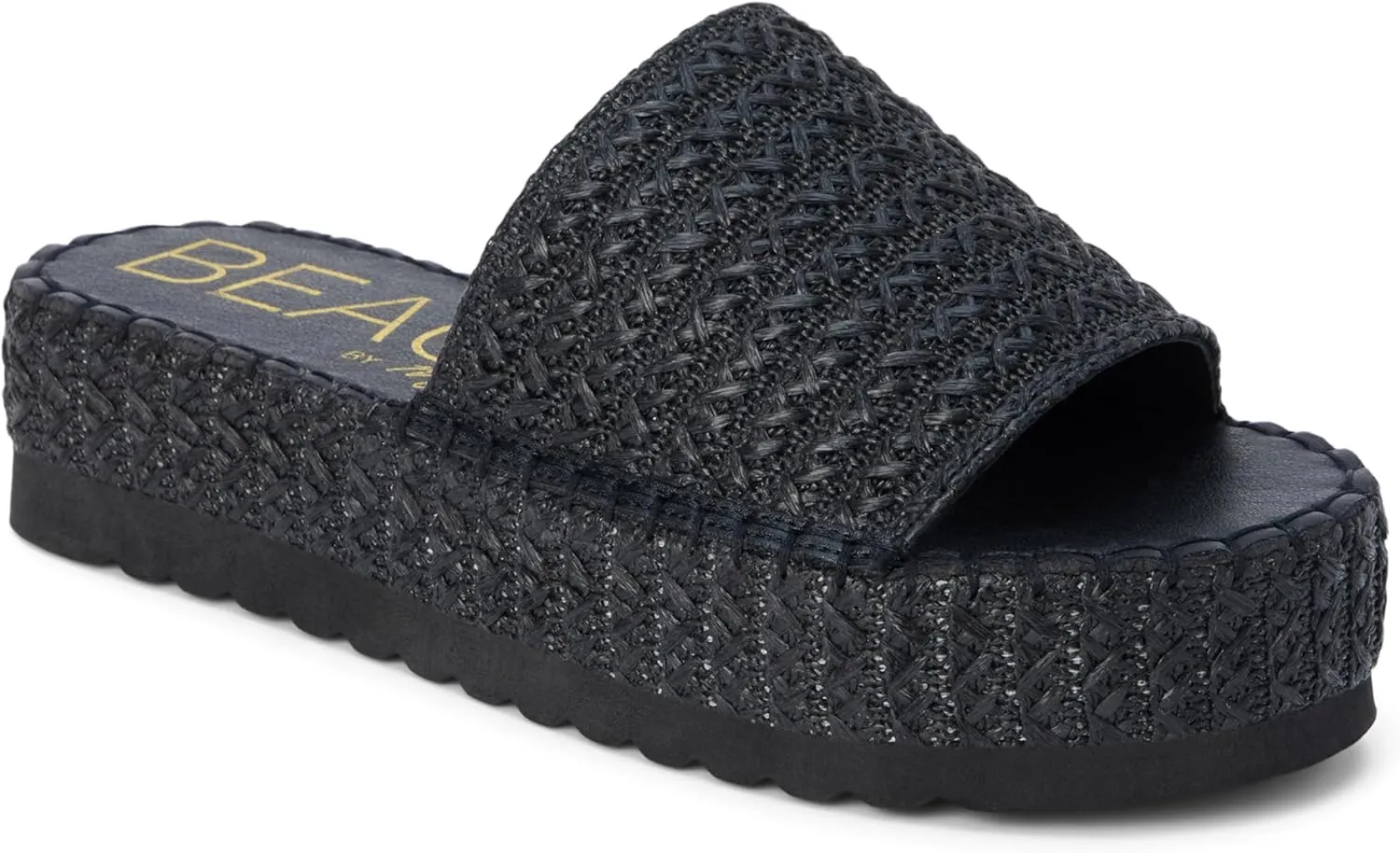 BEACH by Matisse Womens Del Mar Espadrille Platform Casual Sandals Casual Low Heel 1-2" - Black