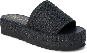 BEACH by Matisse Womens Del Mar Espadrille Platform Casual Sandals Casual Low Heel 1-2" - Black