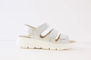 BELVIDA - 81.002 VELCRO STRAP COMFORT SANDAL - SILVER