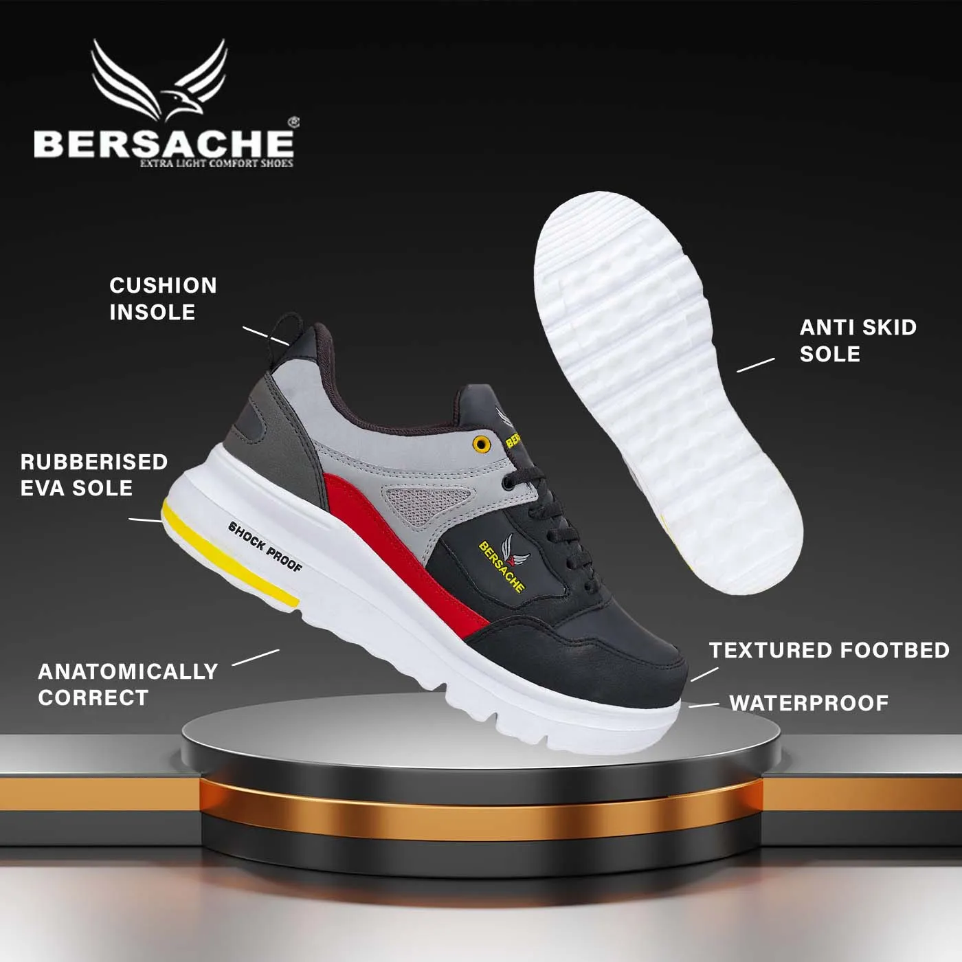 Bersache Lightweight Sports Shoes For Men  - 7051