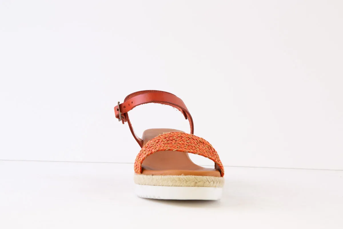 BERTUCHI - 3221 MEDIUM WEDGE SANDAL - ORANGE