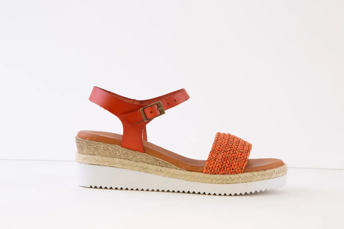 BERTUCHI - 3221 MEDIUM WEDGE SANDAL - ORANGE