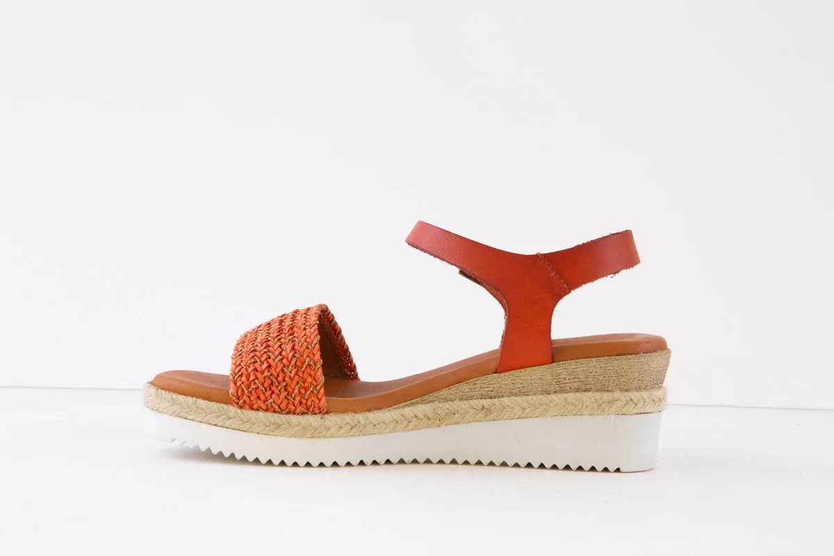 BERTUCHI - 3221 MEDIUM WEDGE SANDAL - ORANGE
